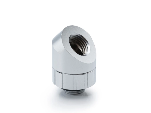Bitspower Artemis Rotary 45-Degree Extender - Sandblast Silver
