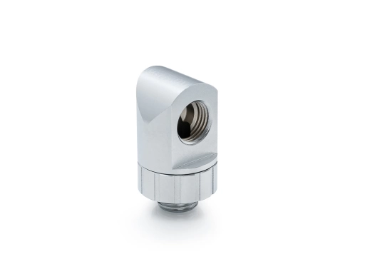 Bitspower Artemis Rotary 90-Degree Extender - Sandblast Silver