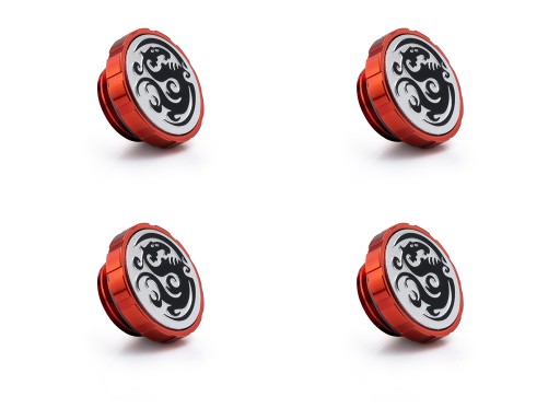 Bitspower Artemis Deep Blood Red Stop Fitting with Magnetic Logo (4 PCS)