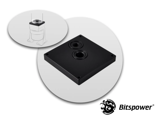Bitspower Dual/Single D5 TOP Reservoir Adaptor (Black POM)