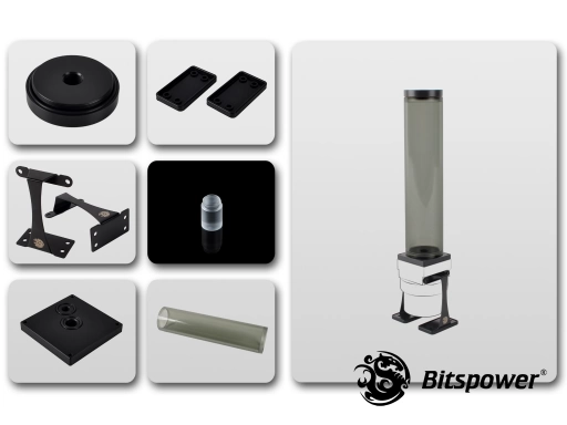 Dual/Single D5 Top Upgrade Kit 250 (ICE Black Tube+Black POM Cap)