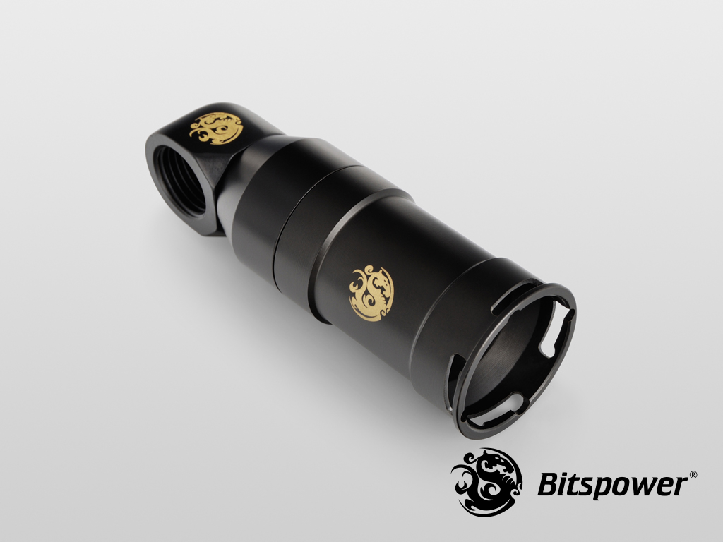 Bitspower Carbon Black Quick-Disconnected Female With Rotary 90-Degree IG1/4" Extender