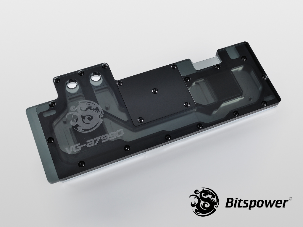 Bitspower VG-A7990 ICE Black Acrylic Top Dual-Blocks Water Cooling Design With Stainless Panel