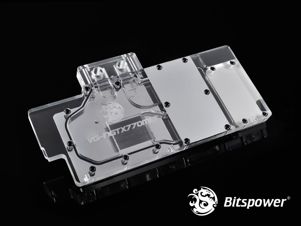 Bitspower VG-NGTX770MLT Nickel Plated Acrylic Top With Stainless Panel (Clear)