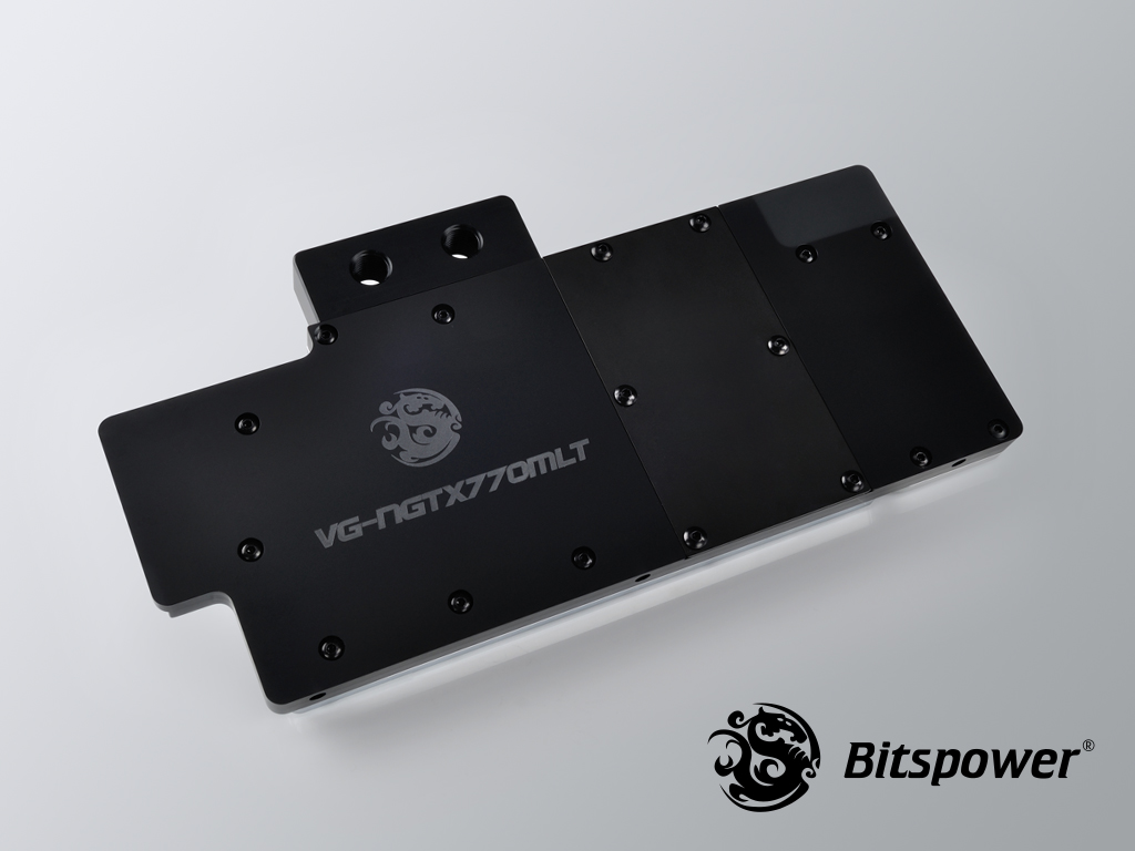 Bitspower VG-NGTX770MLT Nickel Plated Black Acrylic Top With Stainless Panel (Black)