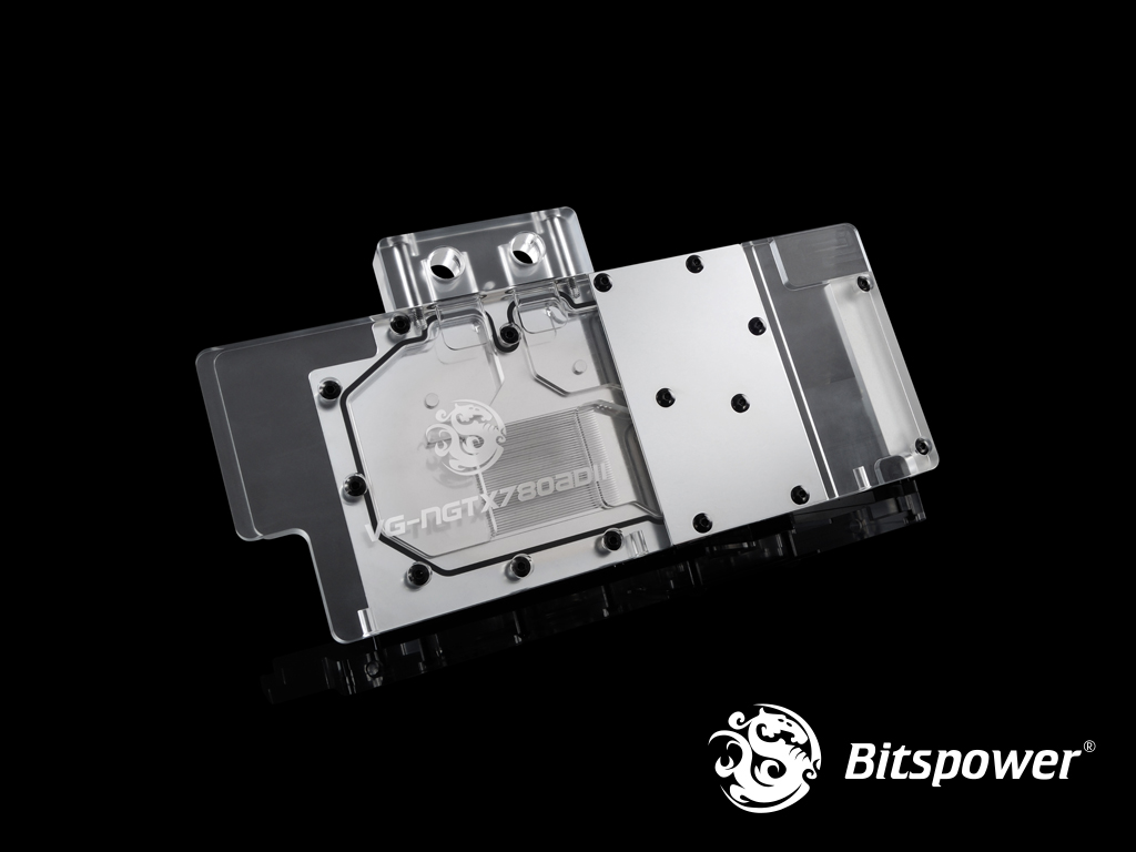 Bitspower VG-NGTX780ADII Nickel Plated Acrylic Top With Stainless Panel (Clear)