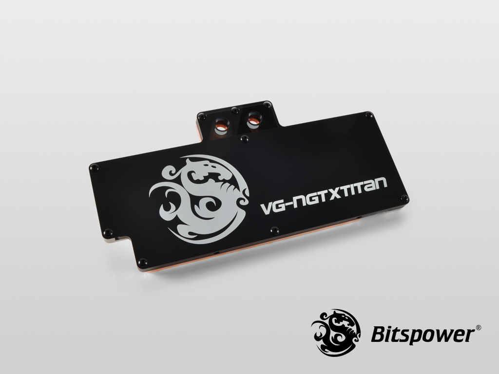 Bitspower VG-NGTXTITAN Copper ICE Black Acrylic Top With Panel (ICE Black/Black)