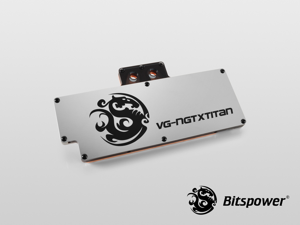 Bitspower VG-NGTXTITAN Copper ICE Black Acrylic Top With Panel (ICE Black/Silver)