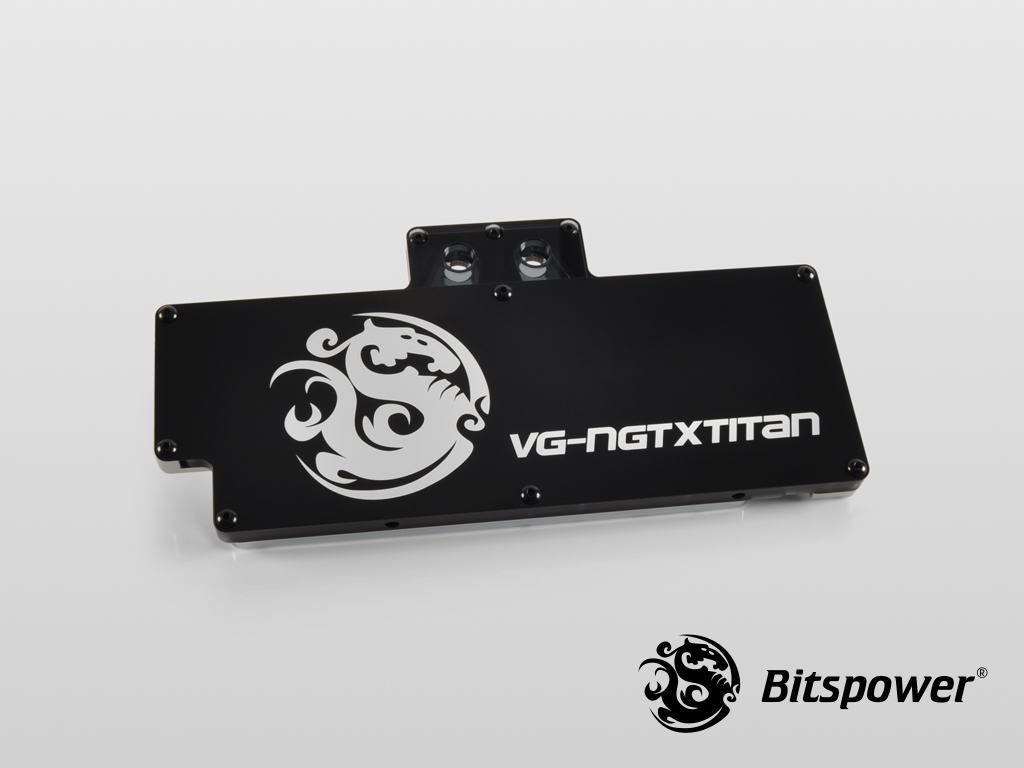 Bitspower VG-NGTXTITAN Nickel Plated ICE Black Acrylic Top With Panel (ICE Black/Black)