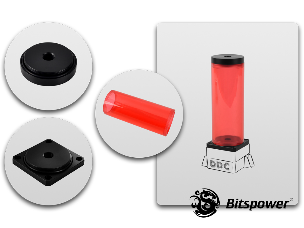 Bitspower DDC TOP Upgrade Kit 150(ICE Red Body & Black POM Version)