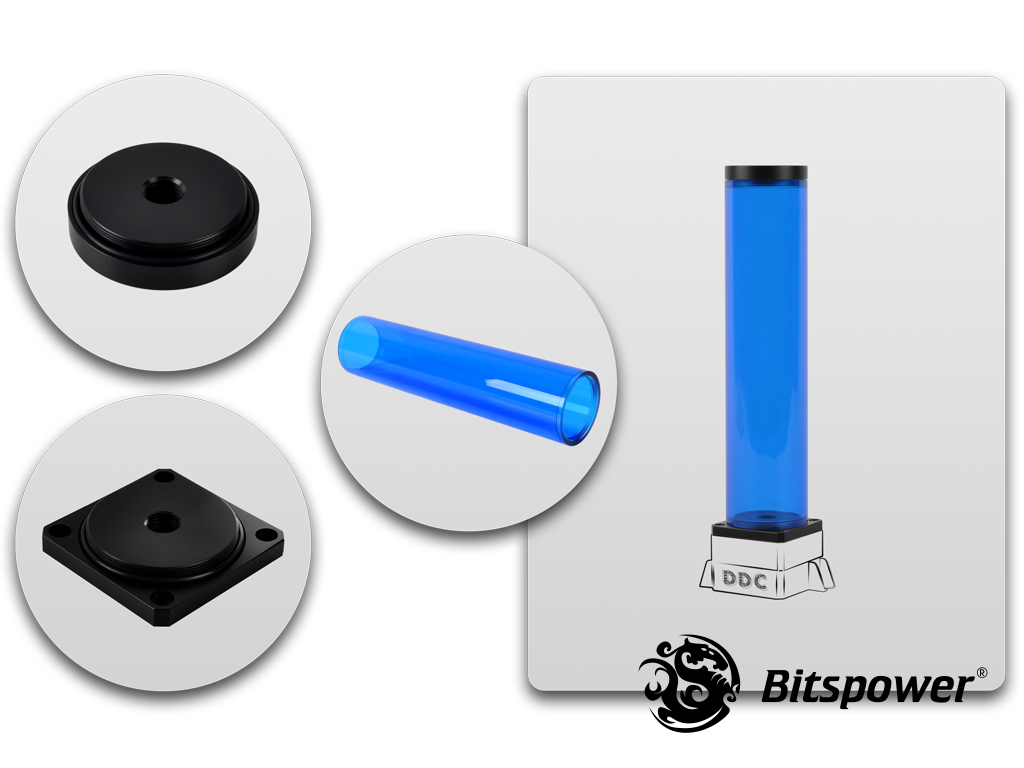 Bitspower DDC TOP Upgrade Kit 250(ICE Blue Body & Black POM Version)