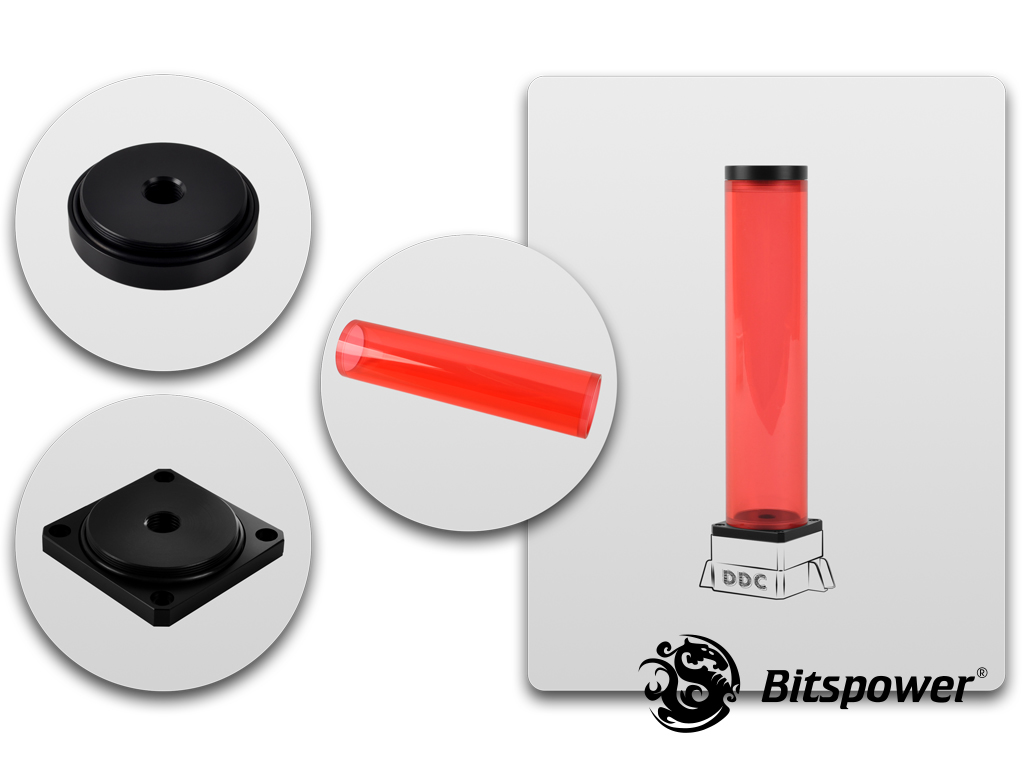 Bitspower DDC TOP Upgrade Kit 250(ICE Red Body & Black POM Version)