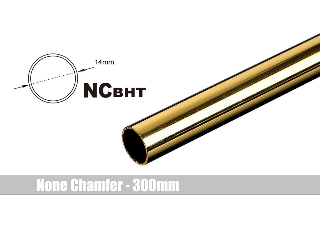 Bitspower None Chamfer Brass Hard Tubing OD14MM Golden - Length 300 MM