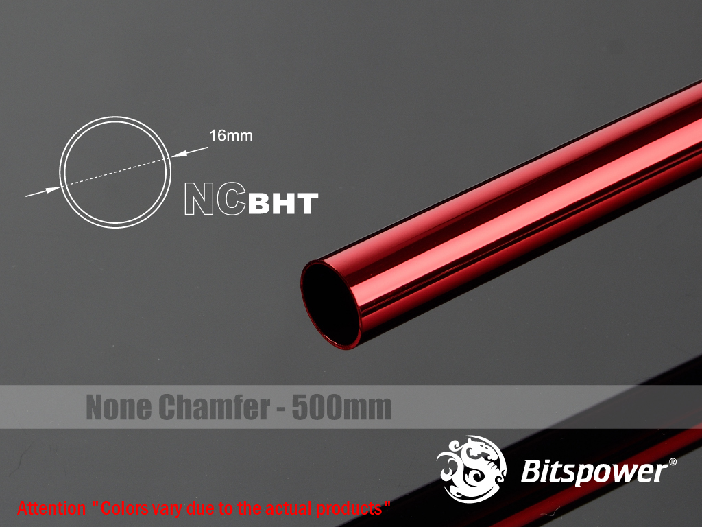 Bitspower None Chamfer Brass Hard Tubing OD16MM Deep Red - Length 500 MM